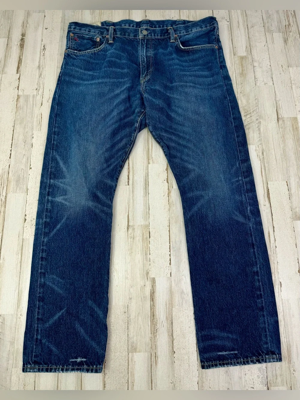 Polo Ralph Lauren Varick Slim Straight Jeans Mens Size 38x31 Medium Wash Denim